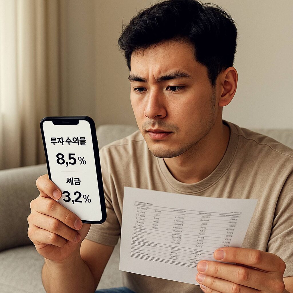 환율과 수익률을 비교 분석하는 장면